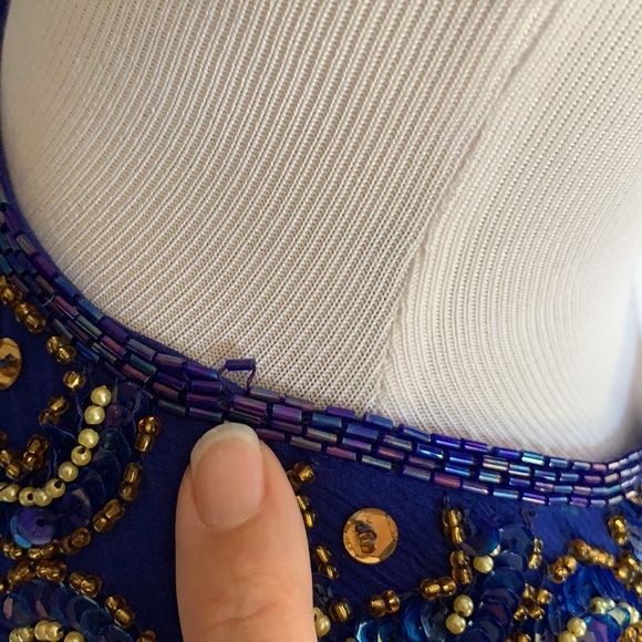 Night Vogue Cobalt Blue Sequined Jacket - Picture 5 of 7